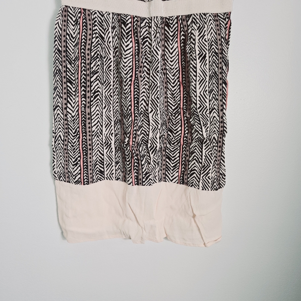 Loft Rayon Black Beige Tribal Pattern Sleeveless … - image 5